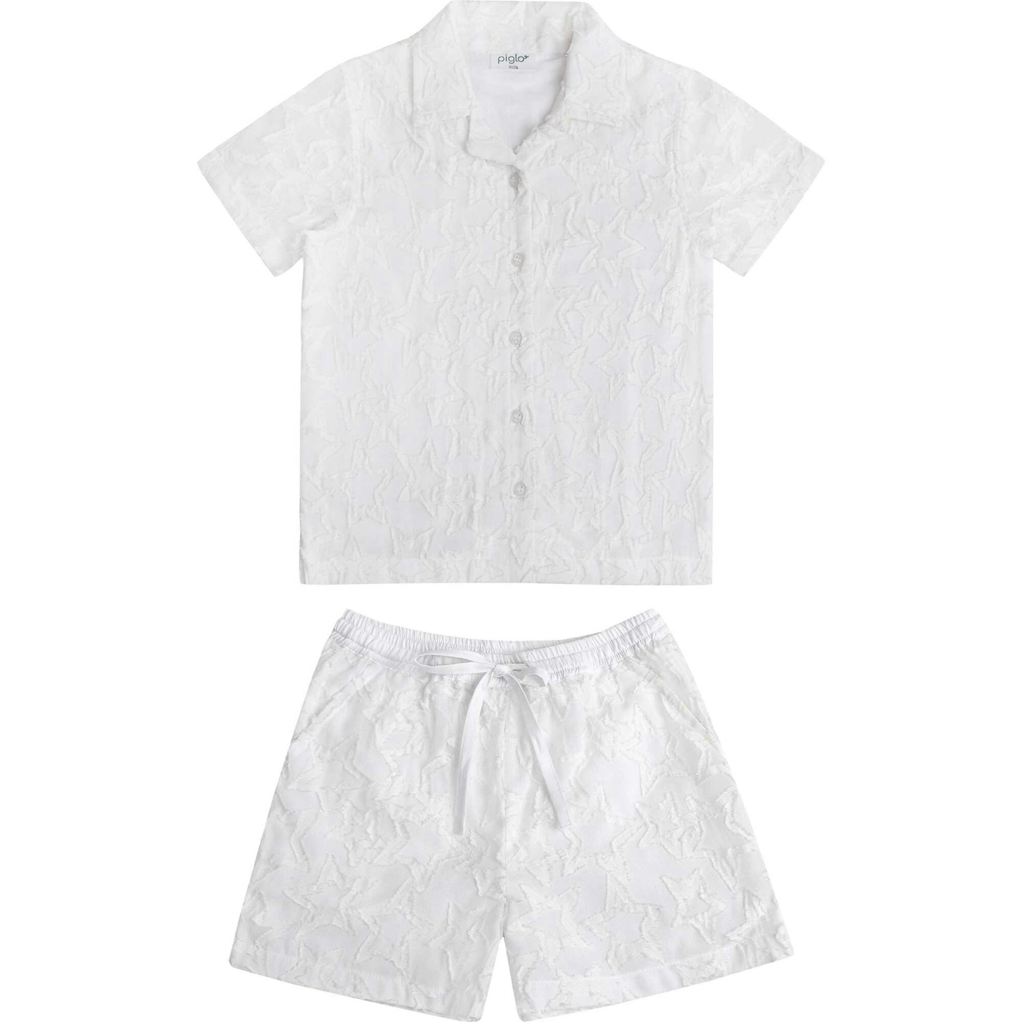 White Stars Shirt and Bermuda Shorts Set