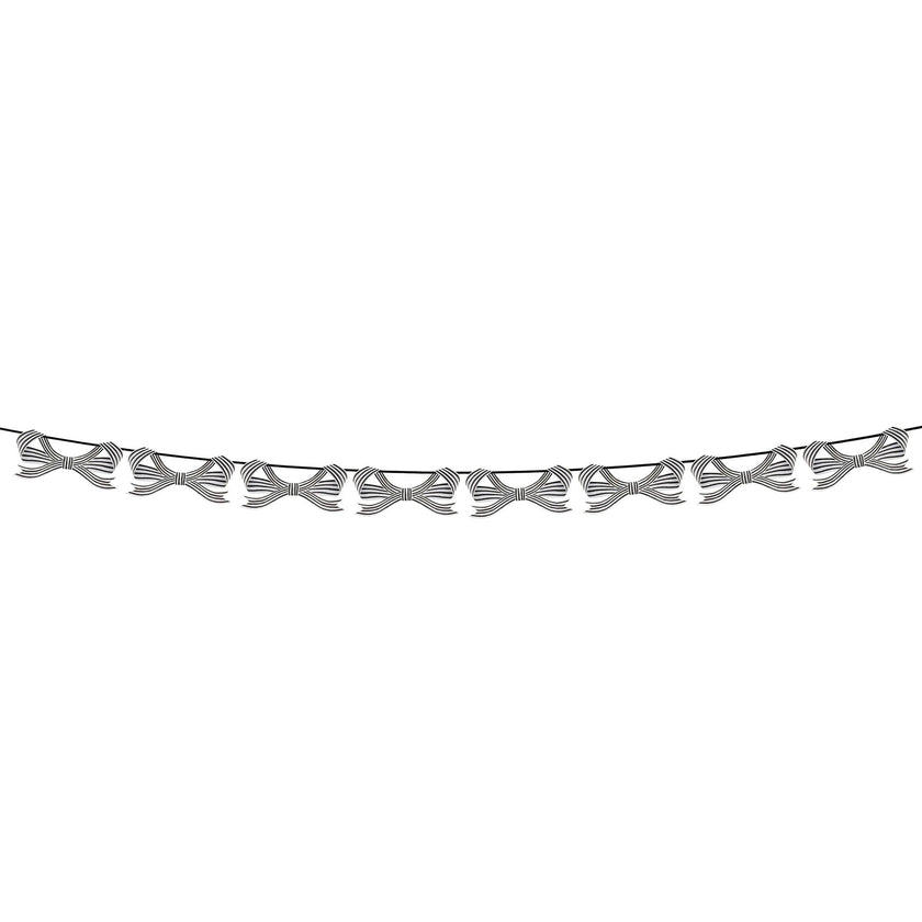 Black & White Stripy Bow Garland