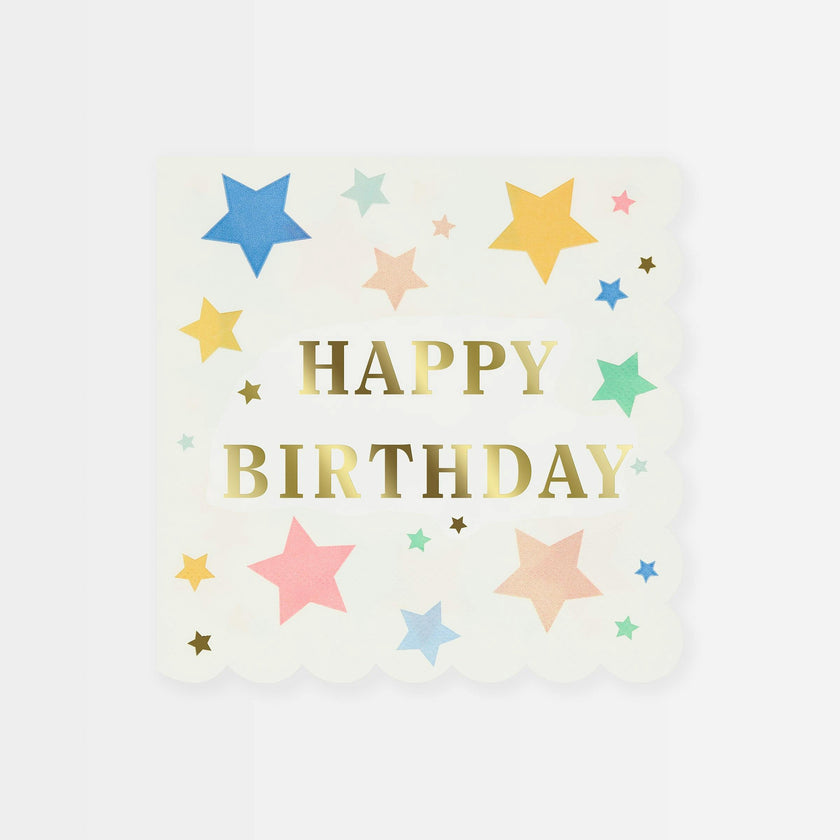 Happy Birthday Stars Large Napkins