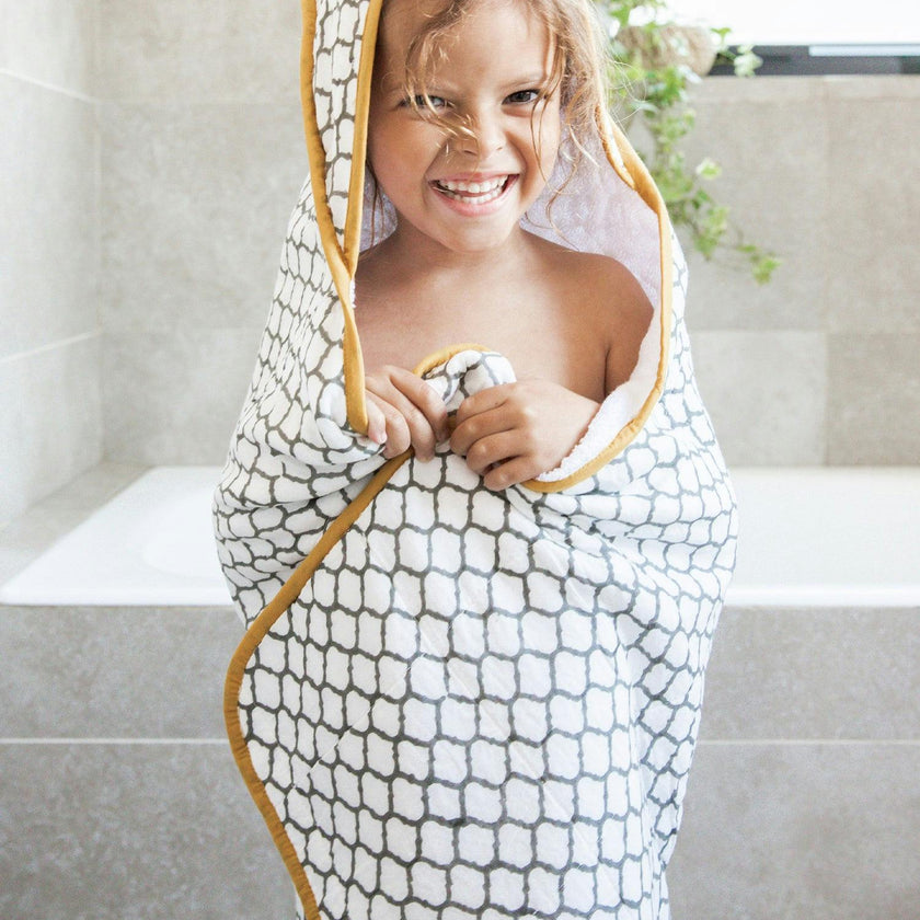 Block-Printed Terry Towel