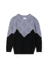 Diamond Knit Textured Long Sleeve Sweater
