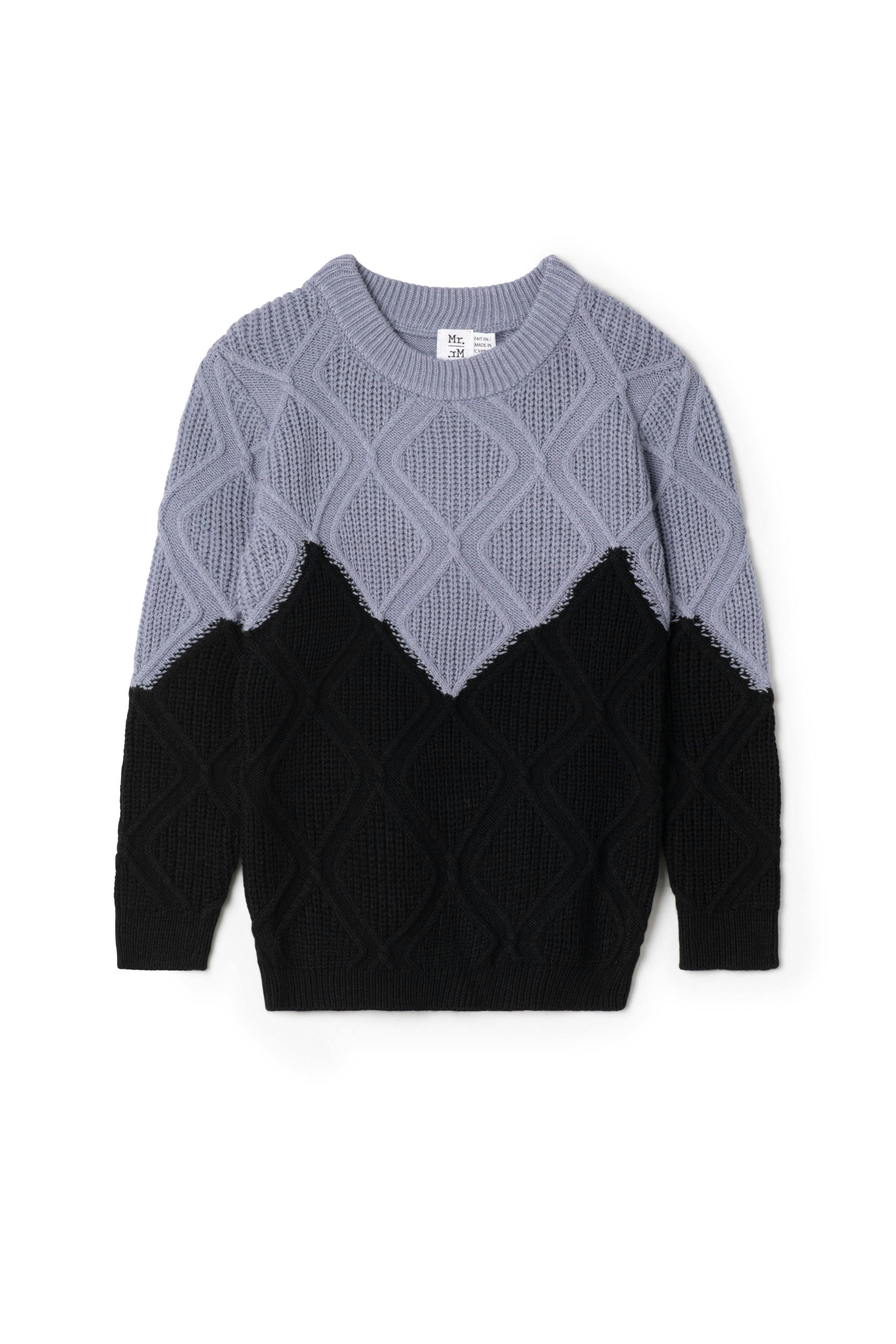 Diamond Knit Textured Long Sleeve Sweater