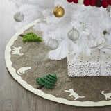 Handmade Felted Grey Christmas Tree Skirt - 36"