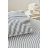 Luxe Premium Percale Bed Sheets in Navy French Ticking