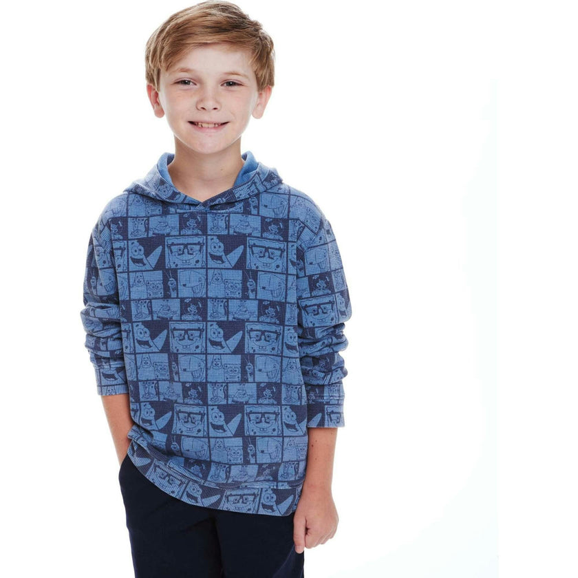 SpongeBob SquarePants™ x Andy & Evan® | Kids  Stone-Washed Waffle Hooded Tee with Friends Label