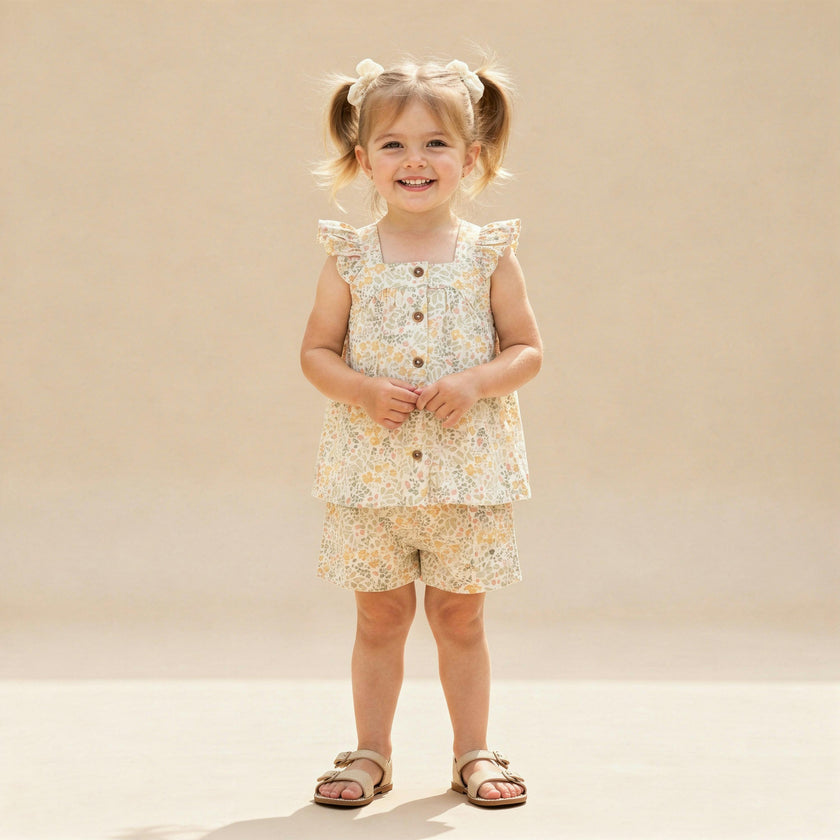 Organic Flutter Top & Shorts Set - Bloomfield