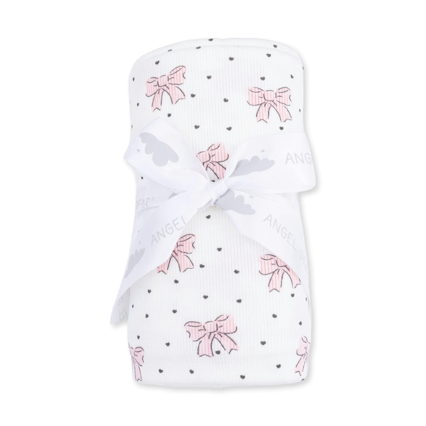 Bows and Hearts - Swaddle Blanket