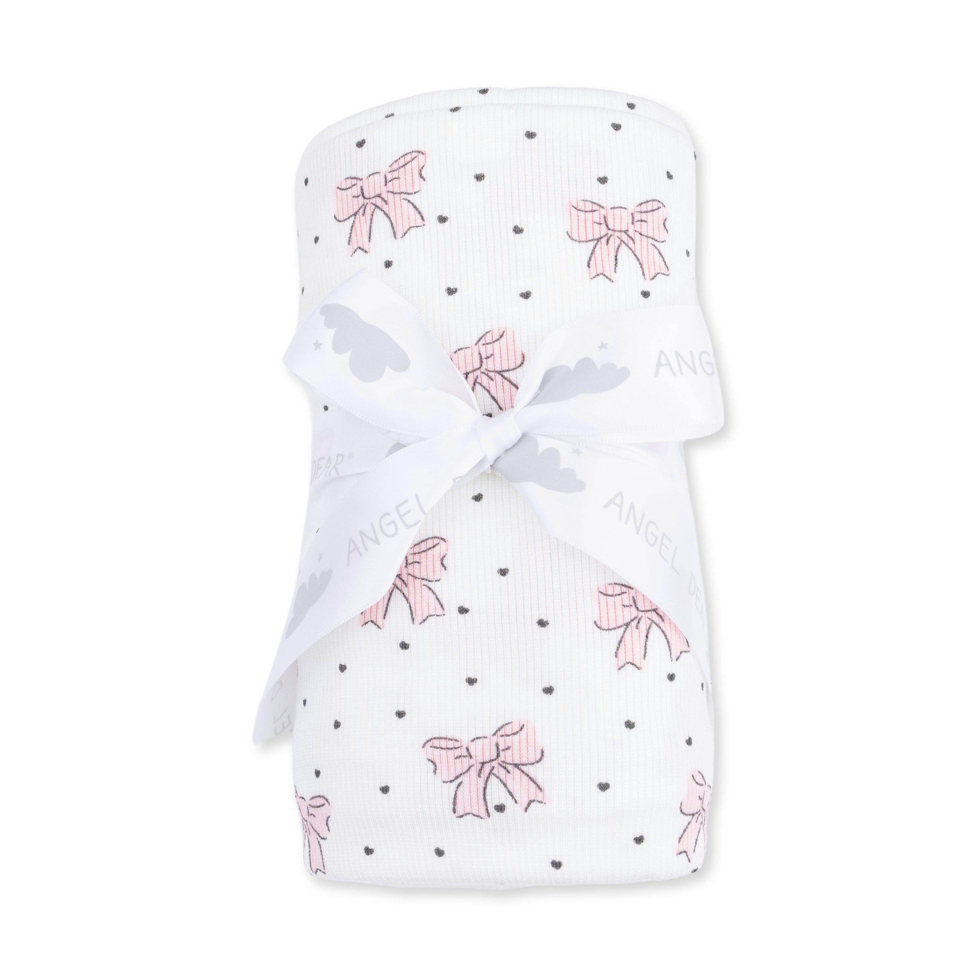 Bows and Hearts - Swaddle Blanket