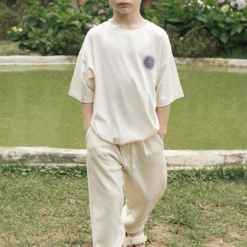 Relaxed Organic Cotton T-Shirt With SOW Sun Print