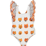 Bears Print Dots Swimsuit, Multi