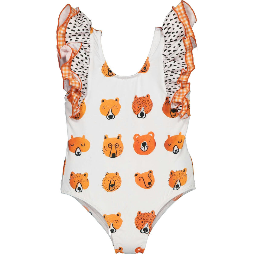Bears Print Dots Swimsuit, Multi