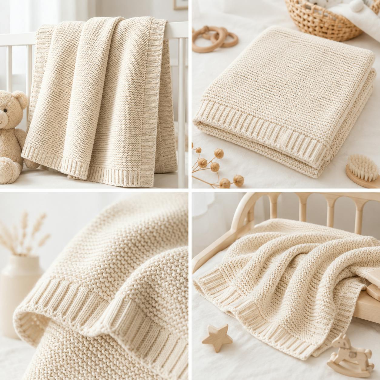 Soft Cotton Bubble-Knit Baby Stroller Blanket