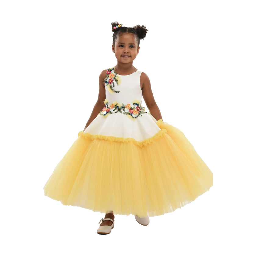 Yellow Aquino Floral Garden Dress