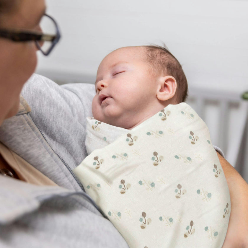 Avery Poppy 100% Organic Cotton Muslin Swaddle Blanket