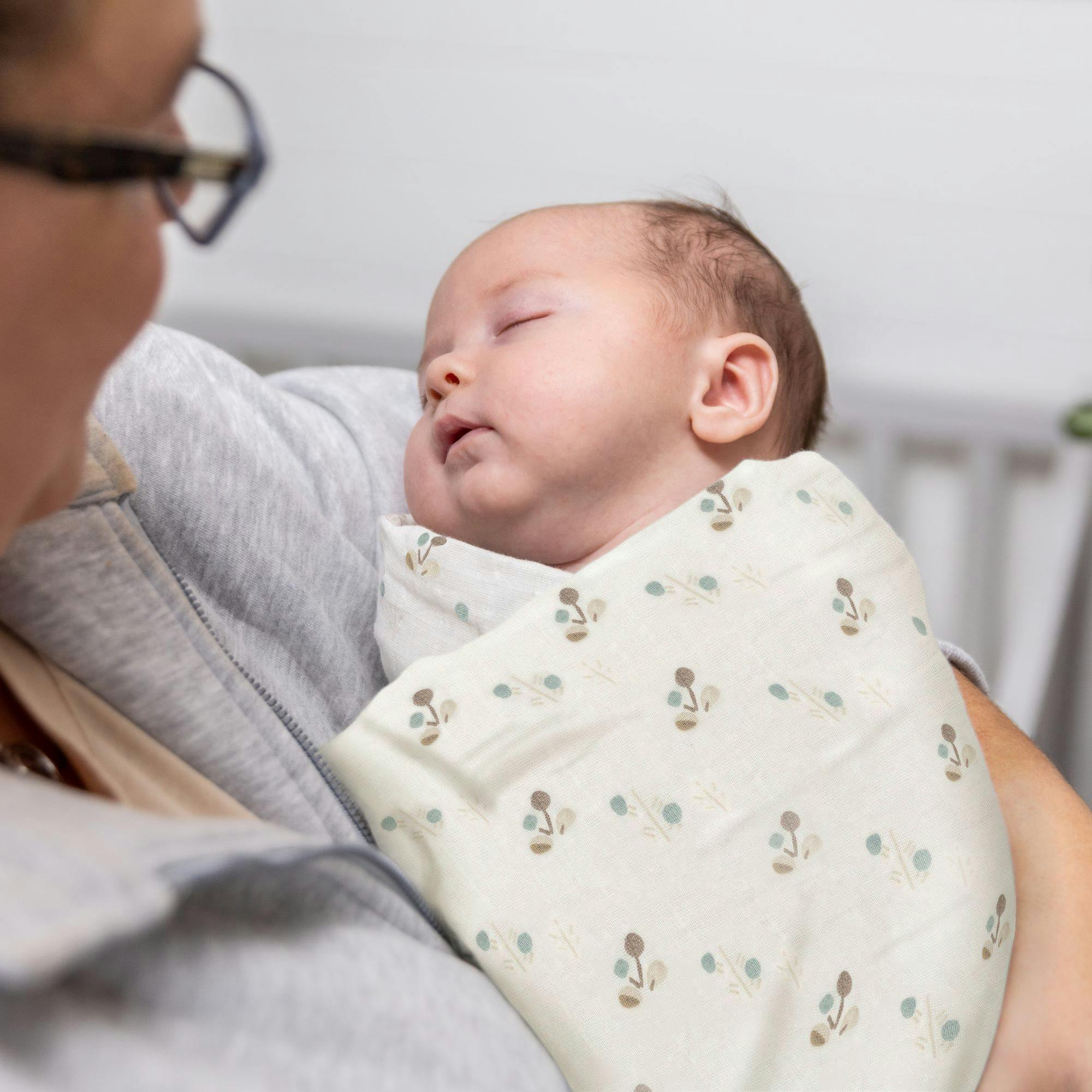 Avery Poppy 100% Organic Cotton Muslin Swaddle Blanket