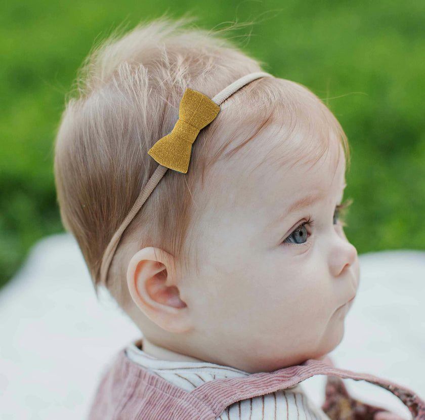 Itty Bitty Bow Baby Headbands, Liberty of London Blush/Olive/Burgundy Florals Bundle Set (Copy)