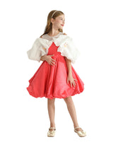 Red Silhouette White Sleeve Isadora Dress