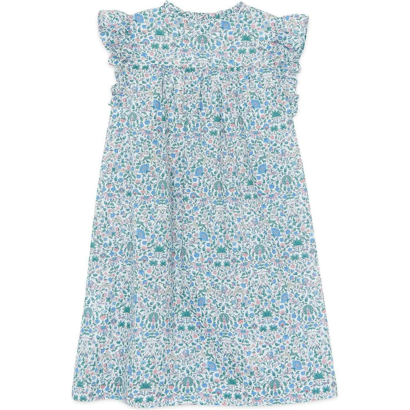 TARTINE ET CHOCOLAT Liberty Button Dress - Blue Fleur