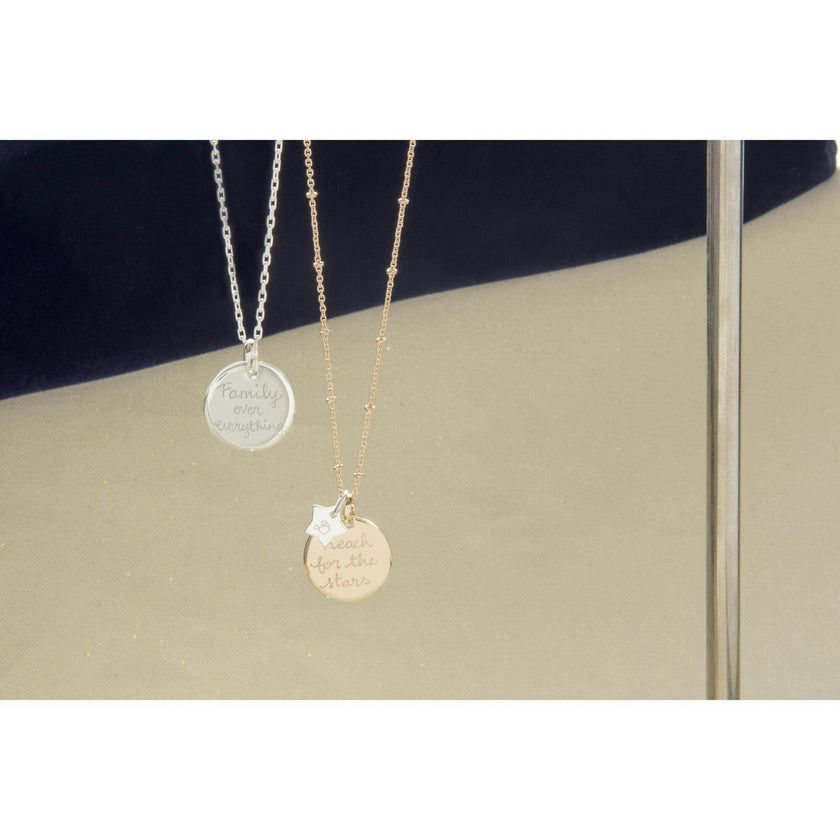 Personalized Signature Disc Necklace, Sterling Silver