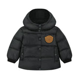 Baby Jacket with furry patch - Black/Tan
