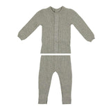 Braided Rope Knit Long Sleeve Sweater & Pant 2-Piece Set