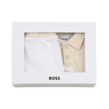 White & Beige Polo Baby Set