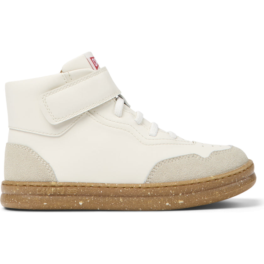 Runner Four Leather Ankle Velcro Nubuck Sneakers, White