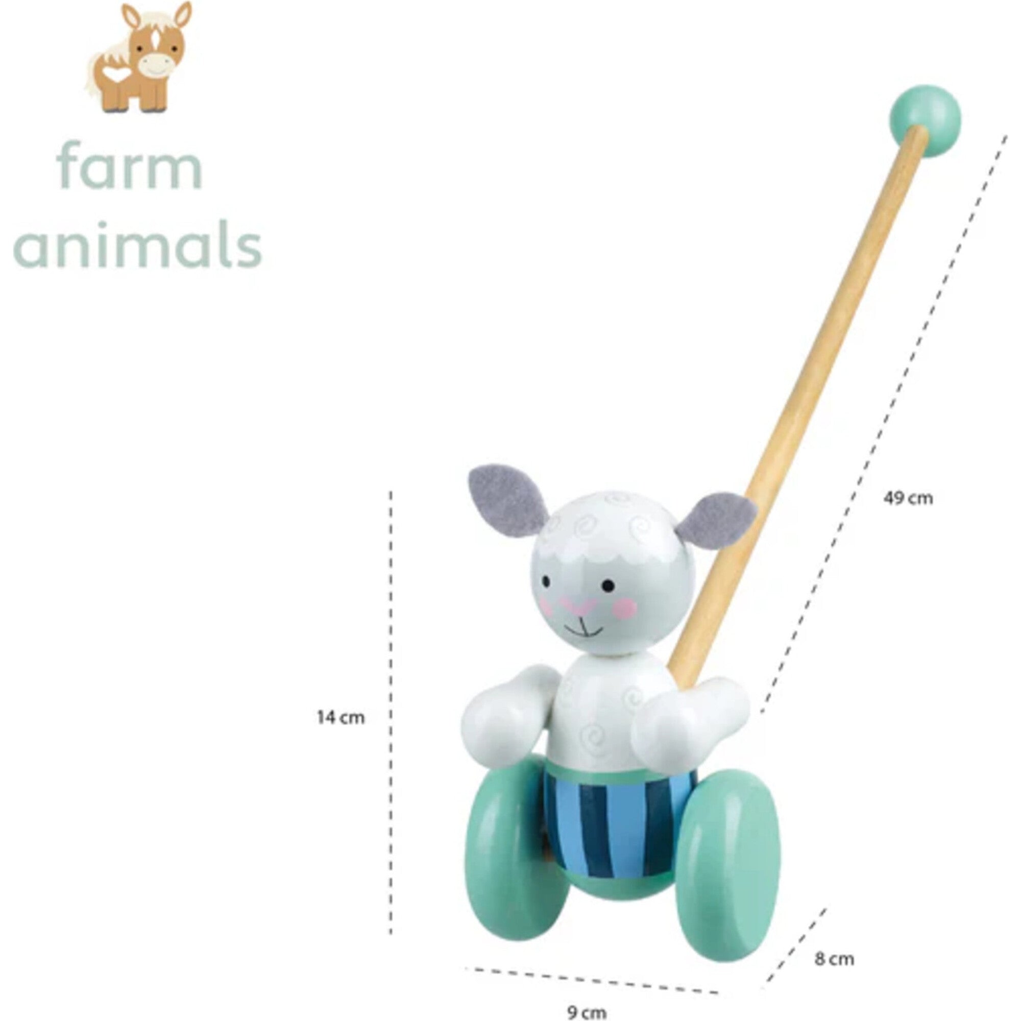 Orange Tree Toys: Push Along: - Wooden Toy