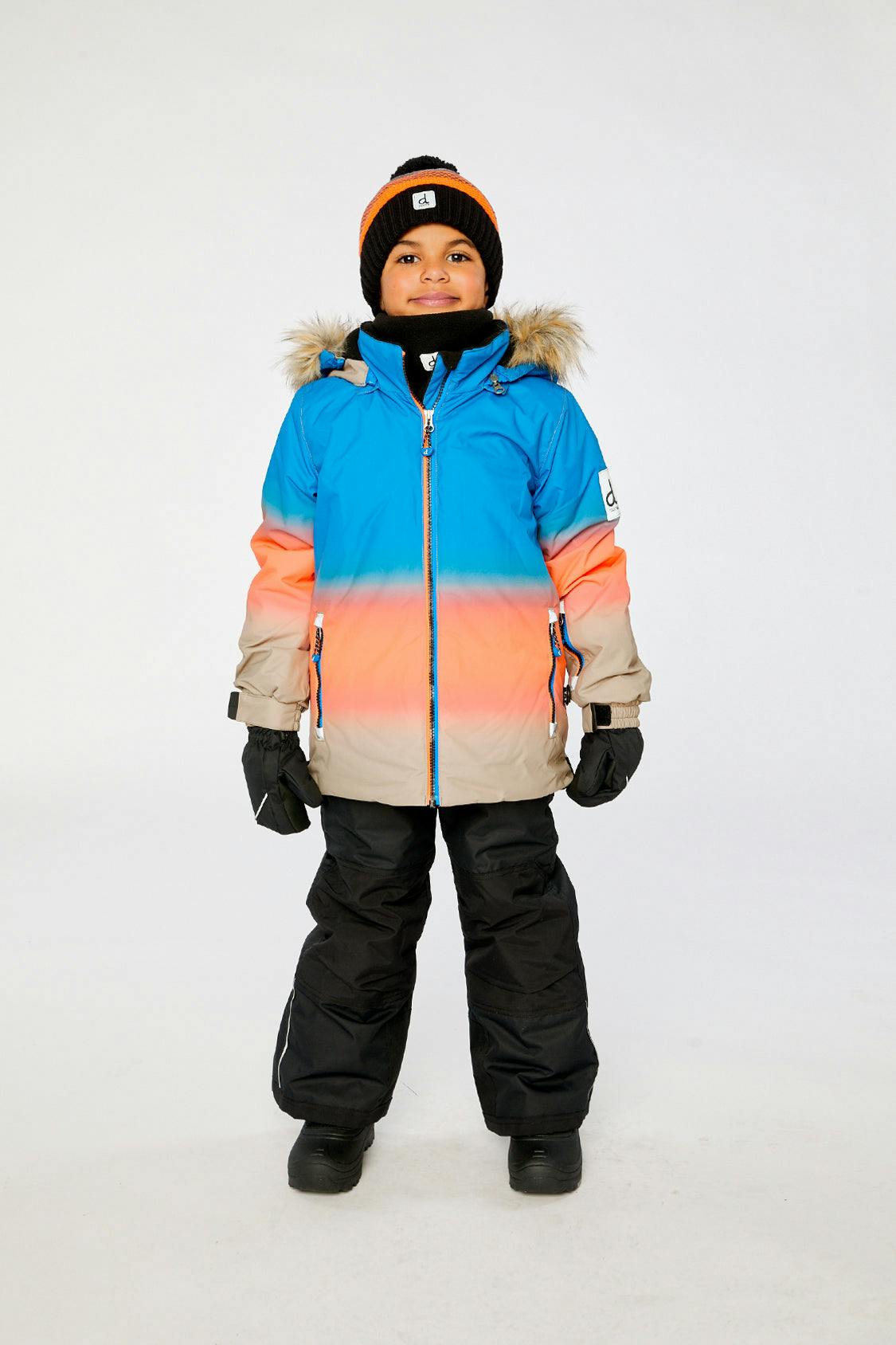 Two Piece Play Snowsuit Blue And Orange Gradient