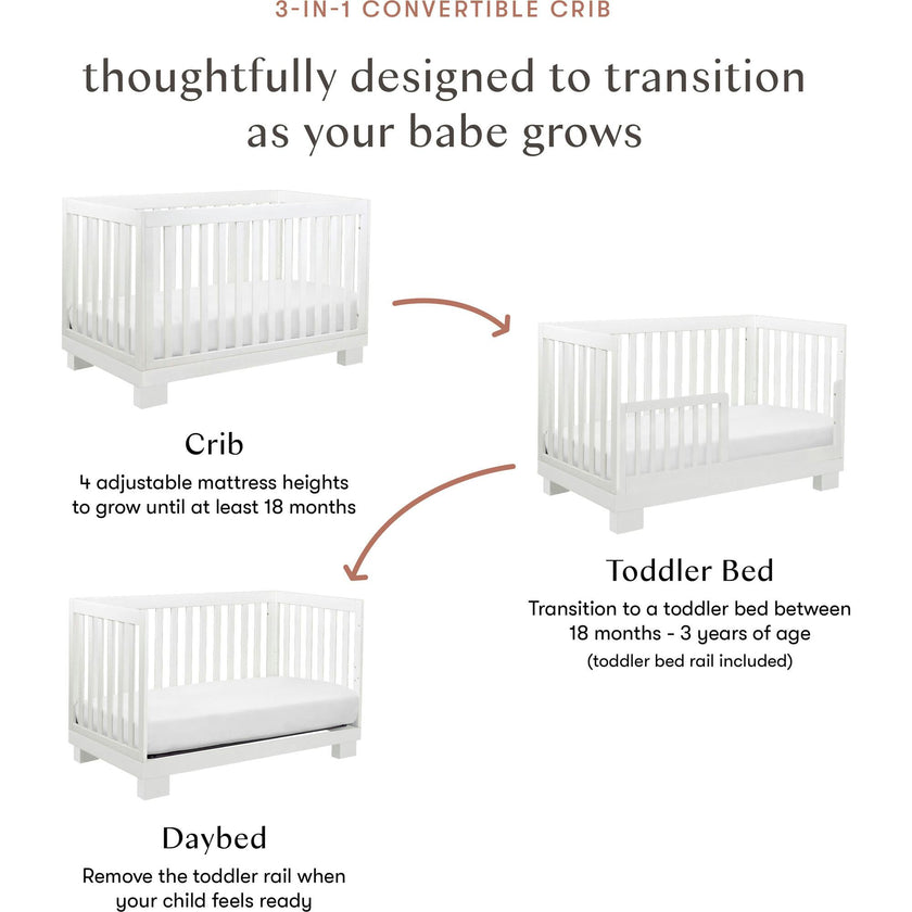 Modo 3-In-1 Convertible Crib with Toddler Bed Conversion Kit
