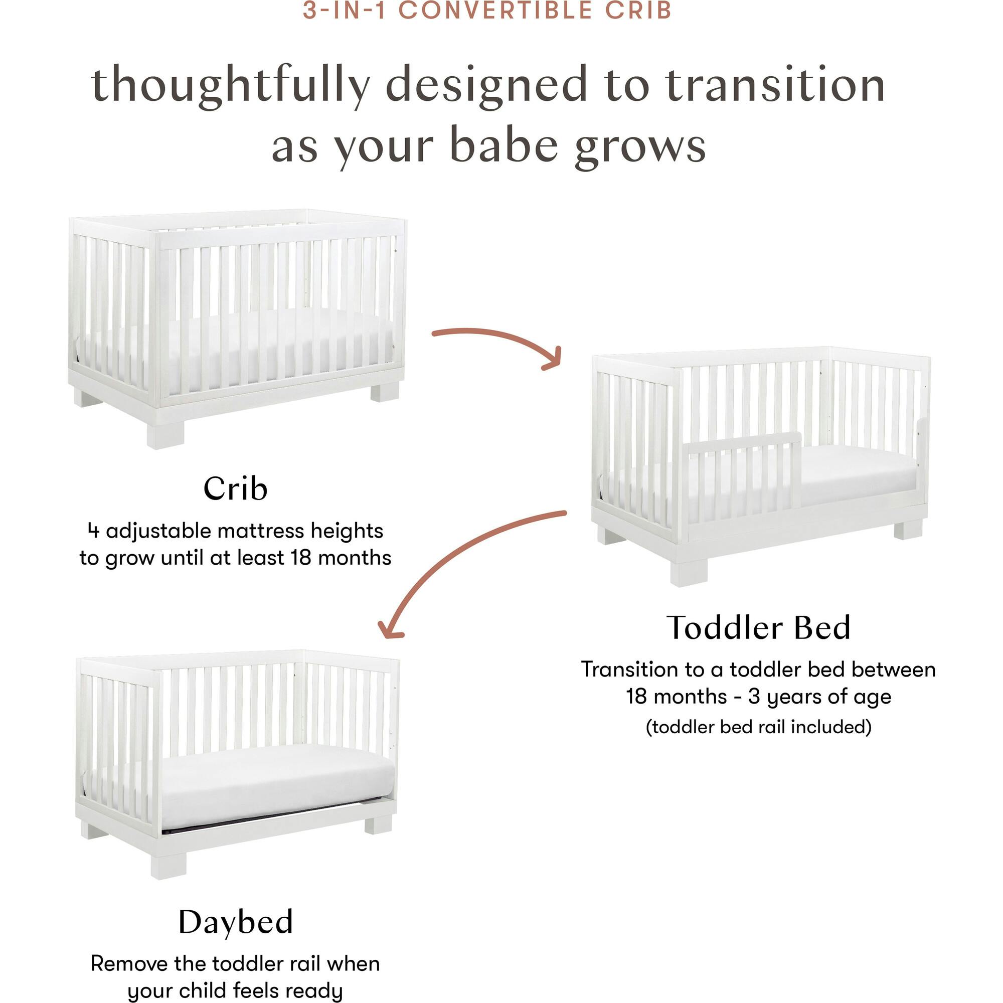 Modo 3-In-1 Convertible Crib with Toddler Bed Conversion Kit