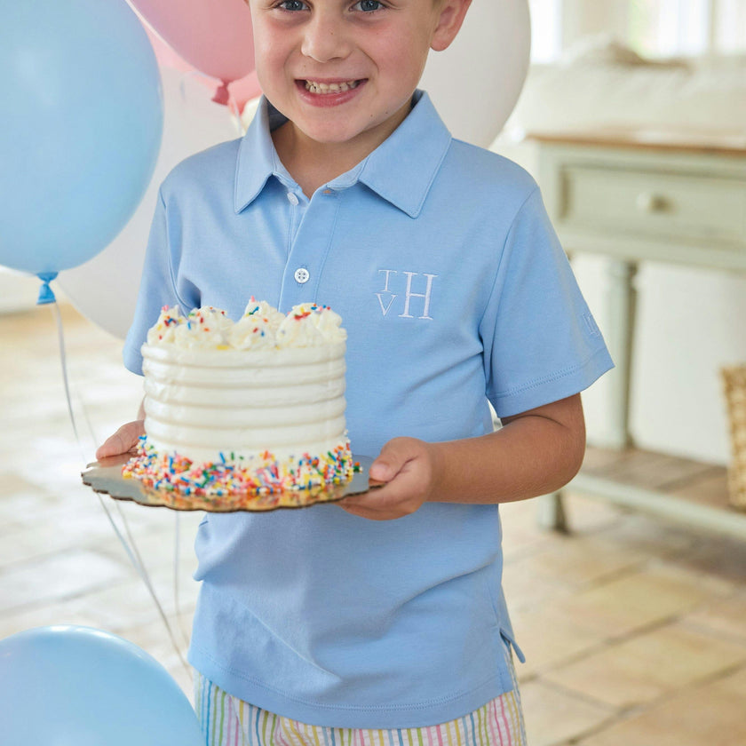Short Sleeve Polo - Light Blue