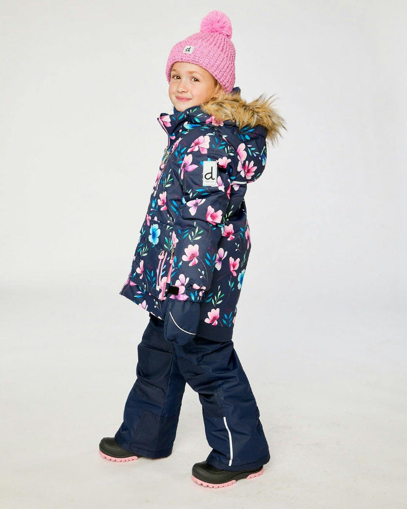 Two Piece Play Snowsuit Blue Floral Print