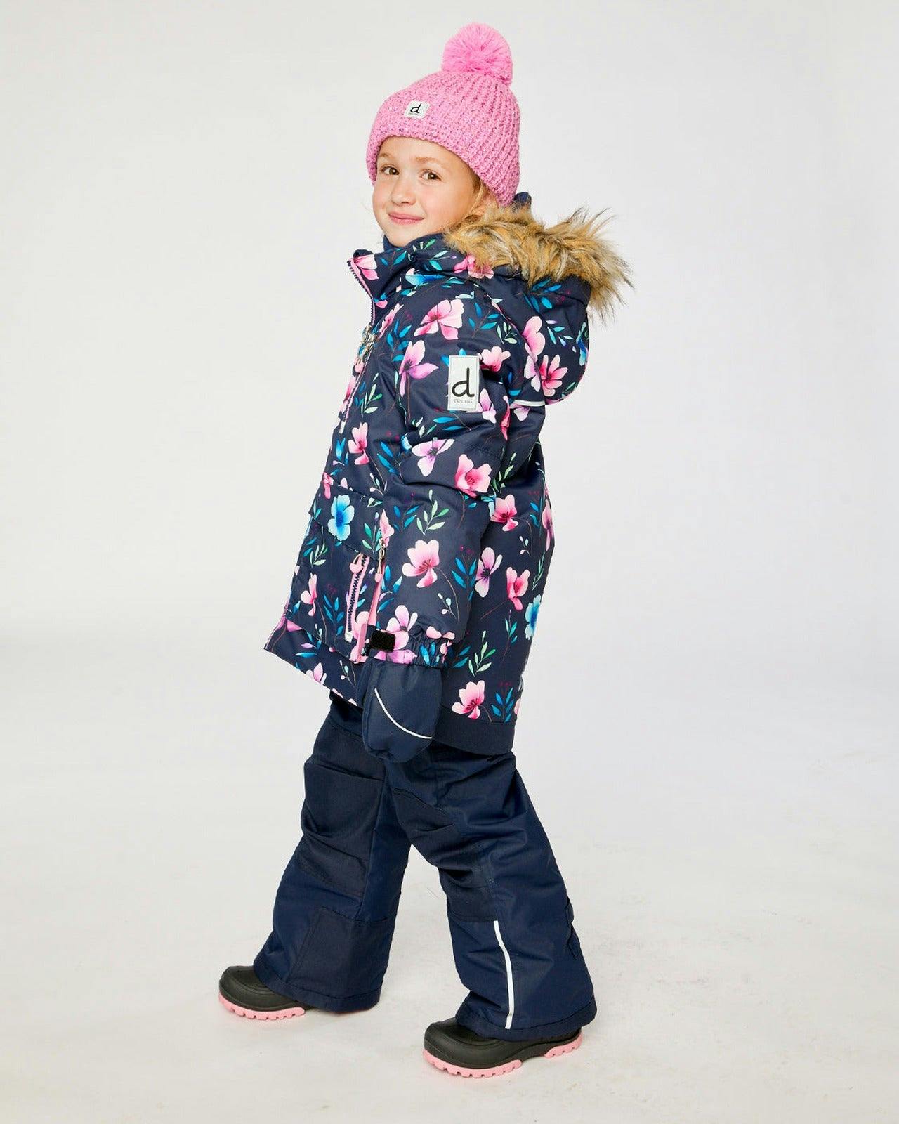 Two Piece Play Snowsuit Blue Floral Print