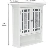 Windsor Wooden Wall Cabinet with Glass Mosaic Doors