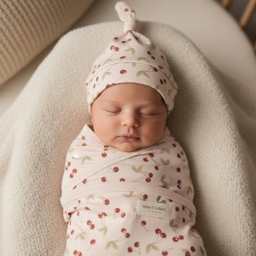 Organic Swaddle Blanket & Hat Set