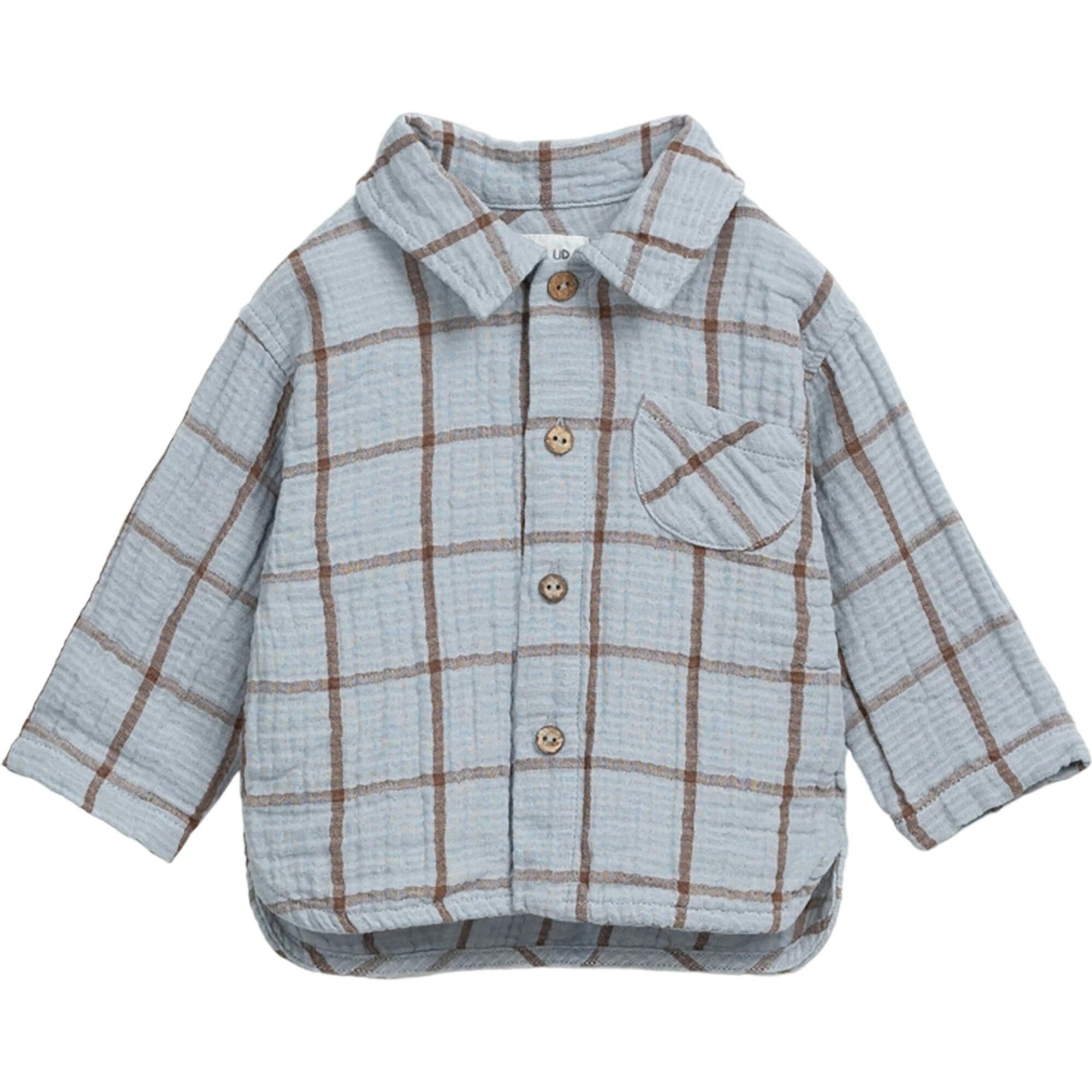 Organic Cotton Plaid Classic Collar Long Sleeve Button-Down Shirt