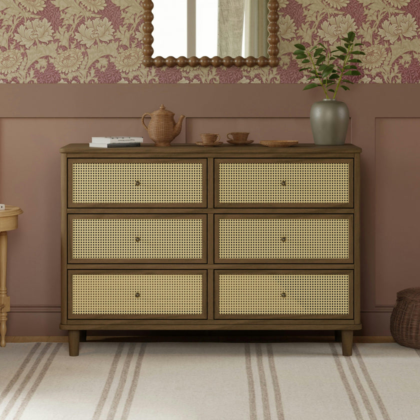 Namesake Marin with Cane 6 Drawer Assembled Dresser (49")