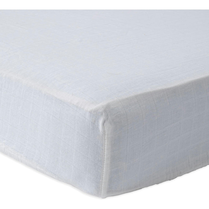 Cotton Muslin Crib Sheet - White