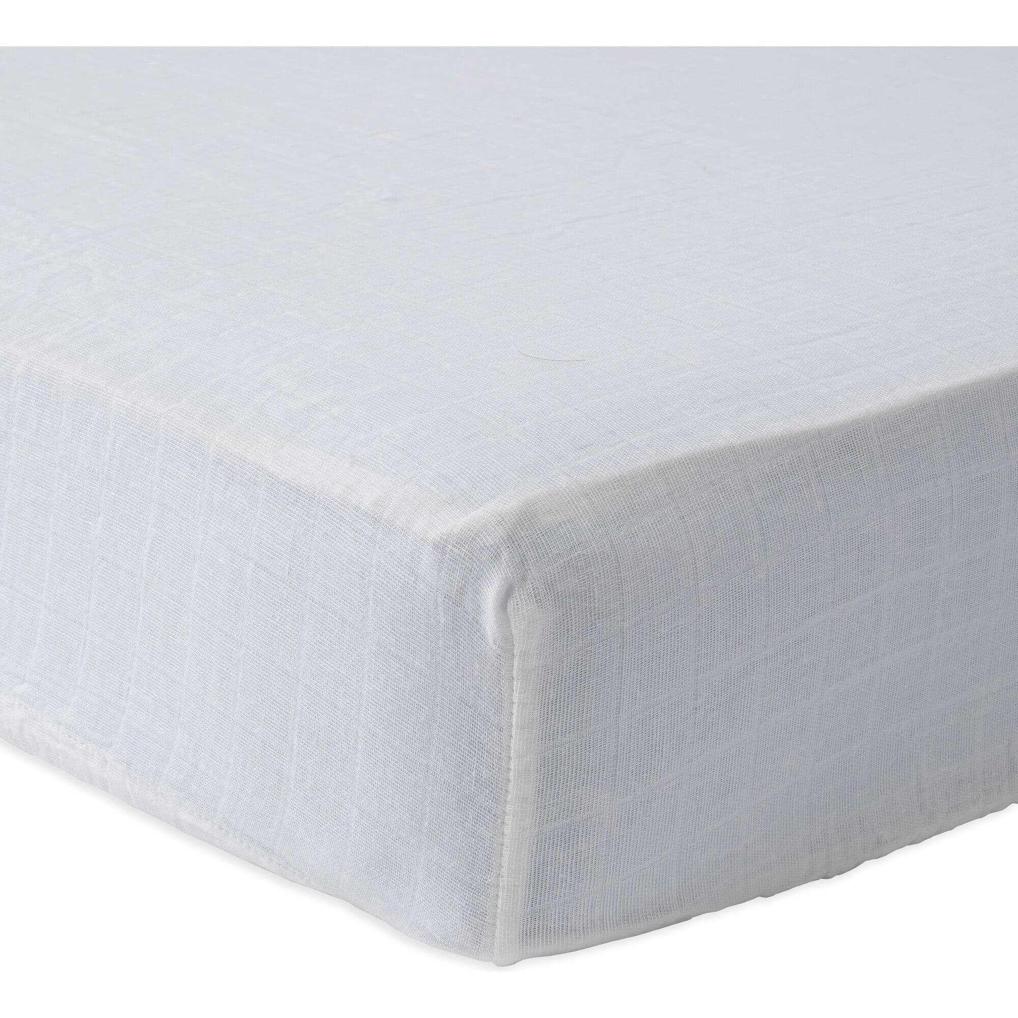 Cotton Muslin Crib Sheet - White