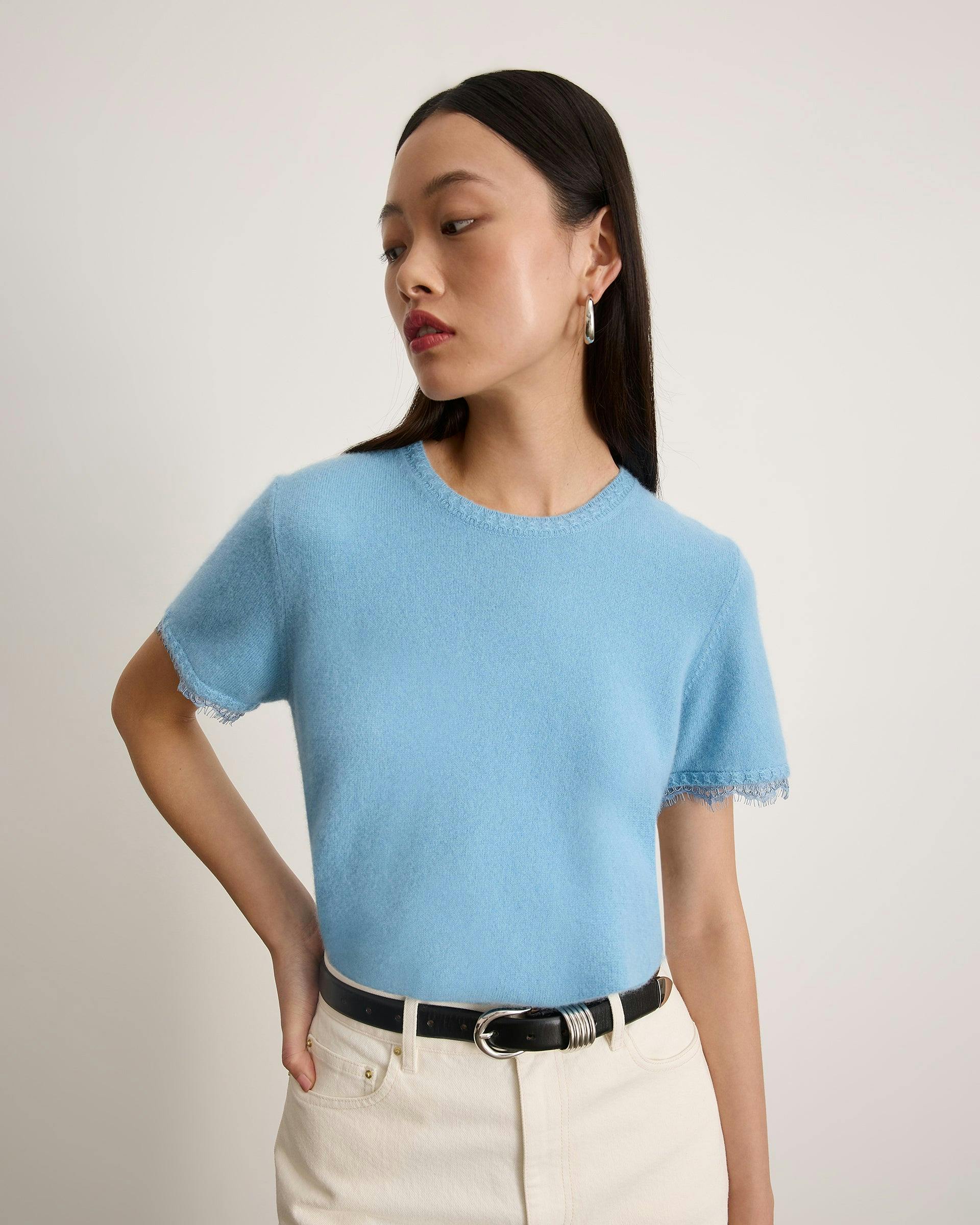 Dailey Cashmere Top with Lace