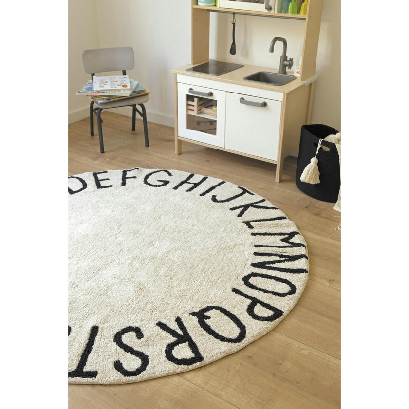 ABC Round Washable Rug