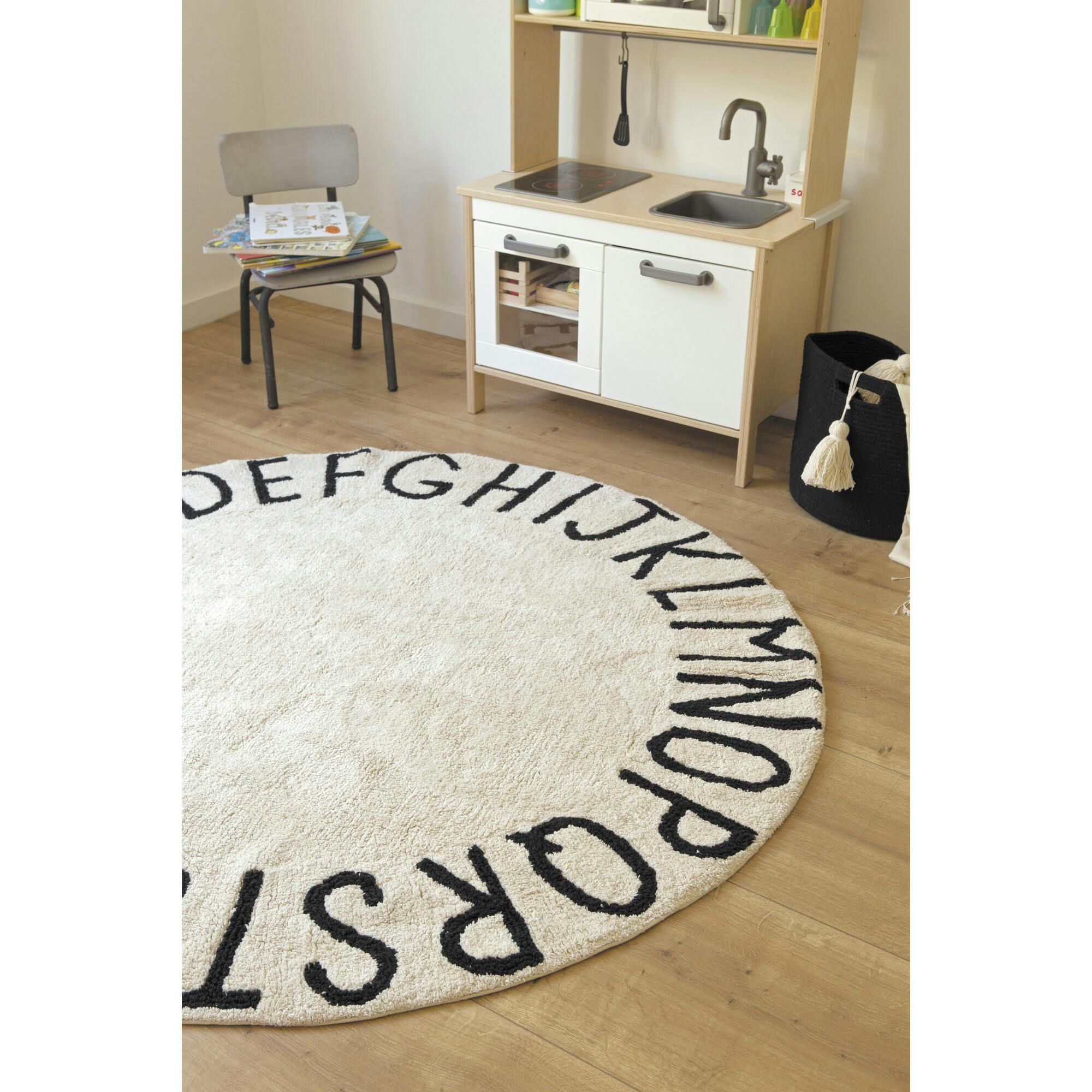 ABC Round Washable Rug
