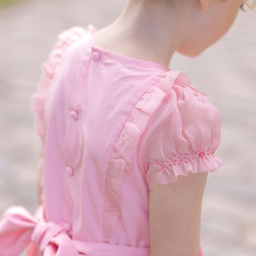 Camelia Pink Organza Sleeve Dress