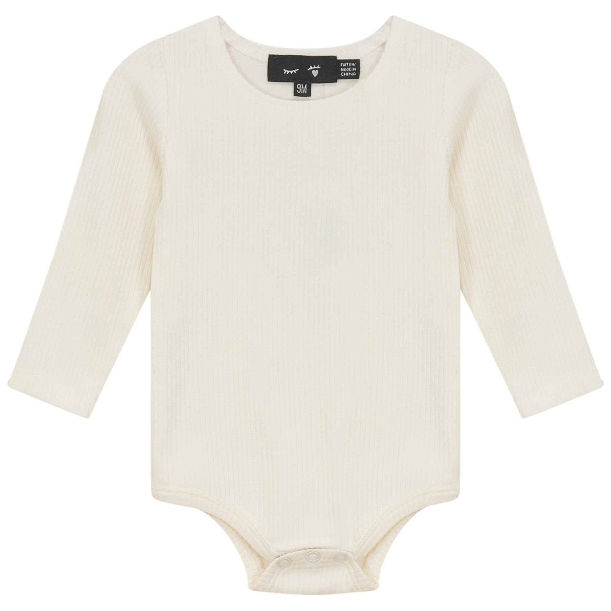 Pointelle Long Sleeve Rib Onesie