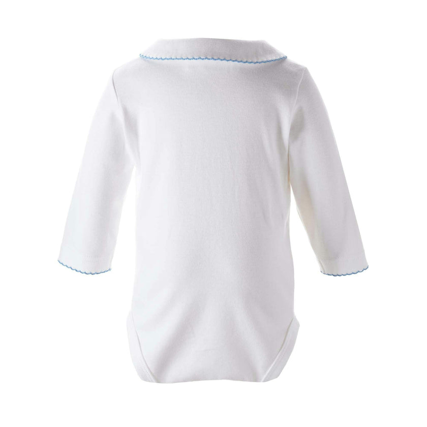 Blue Picot Trim Bodysuit