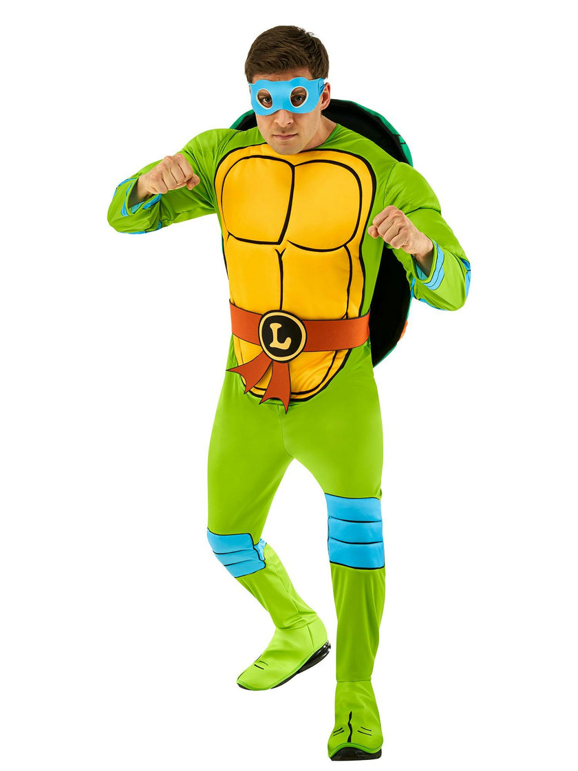 Men's Retro Teenage Mutant Ninja Turtles Leonardo Padded Jumpsuit Costume - Deluxe