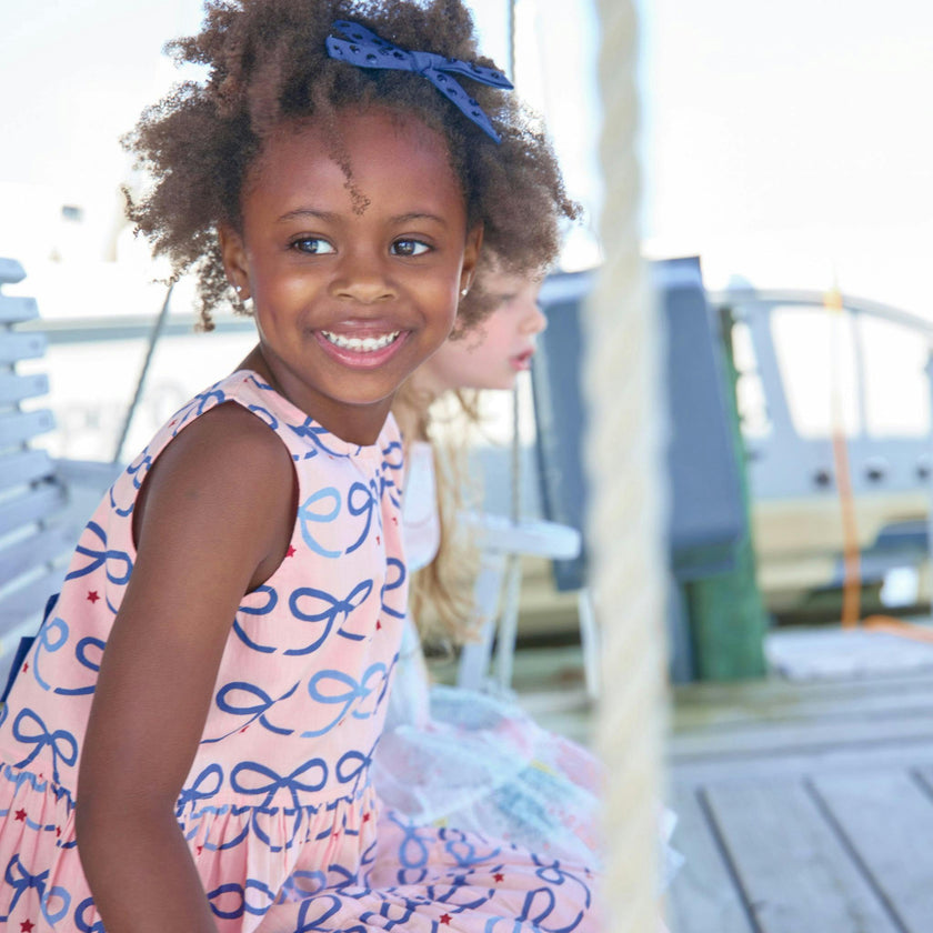 Girls Eloise Dress - Pink Bows