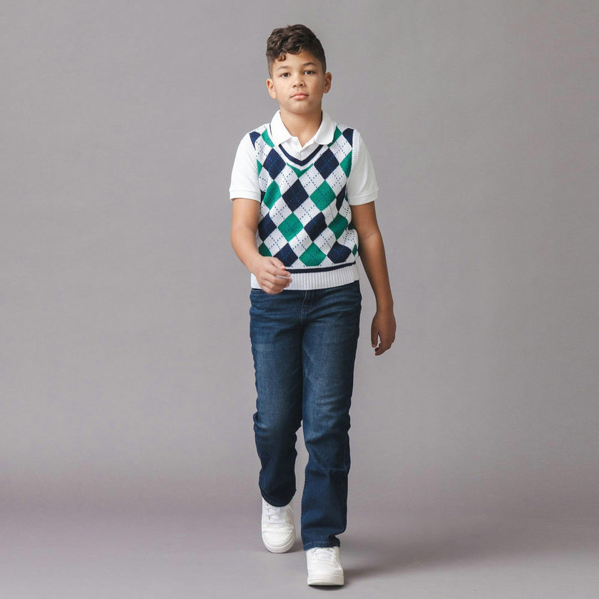 Organic Argyle Sweater Vest