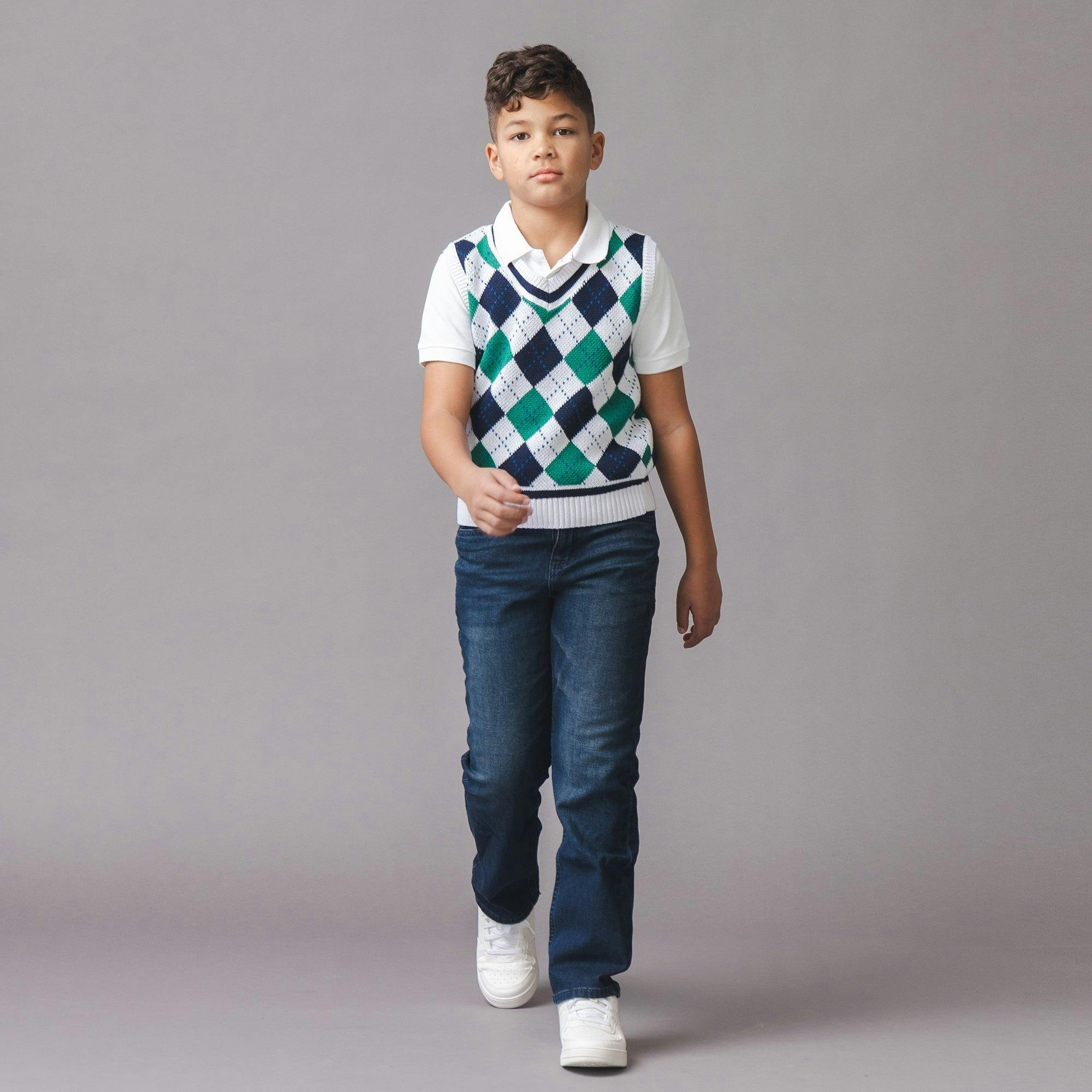 Organic Argyle Sweater Vest